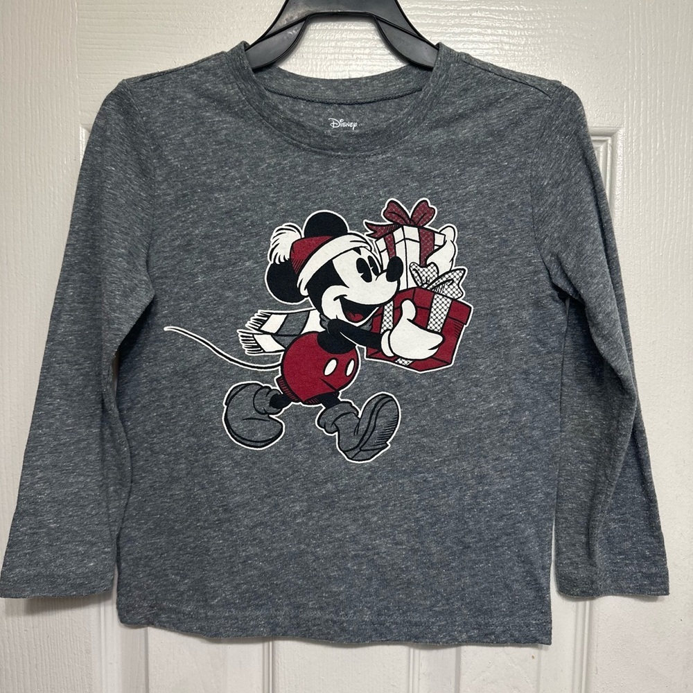 Disney Kids Gray Long Sleeve Tee with Mickey and Gifts